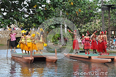 Polynesian Cultural Center in Oahu, Hawaii Editorial Stock Photo