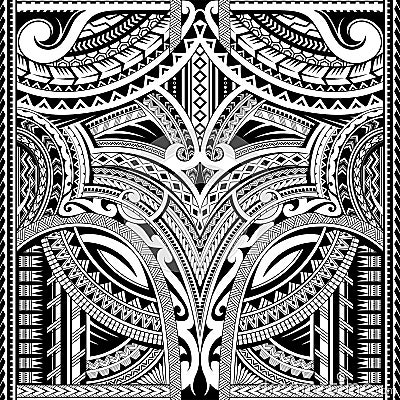 Polynesian ornament suitable for sleeve tattoo Vector Illustration