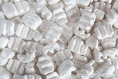 Polystyrene or white styrofoam packing for protection of damage to fragile objects during shipping Stock Photo