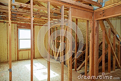 Polyurea Spraying, foam coating insulation of roof. Stock Photo