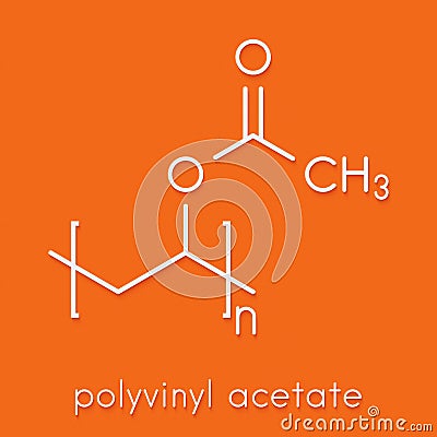 Polyvinyl Acetate PVA Polymer, Chemical Structure. Main Component Of