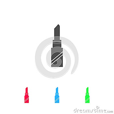 Pomade lipstick icon flat Cartoon Illustration