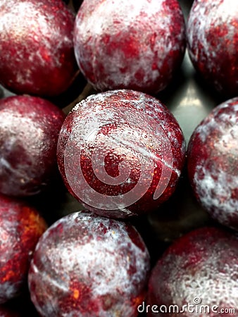 pome fruit is purplish in color which is good for health Stock Photo