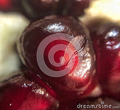 pomegranate berry. Bright juicy pomegranate fruits. macro seed Stock Photo