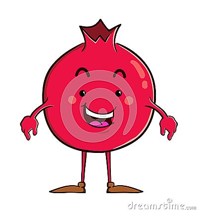 Pomegranate cartoon character Vector Illustration