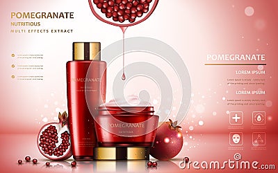 Pomegranate cream ads Cartoon Illustration