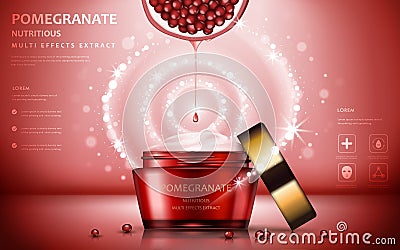 Pomegranate cream ads Vector Illustration