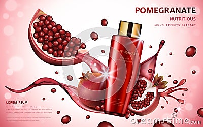 Pomegranate cream ads Vector Illustration