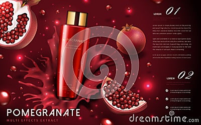 Pomegranate cream ads Cartoon Illustration