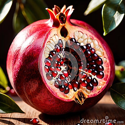Pomegranate fresh raw organic fruit Stock Photo
