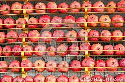 Pomegranate fruit background. Citrus group. Market place in Istanbul Stock Photo