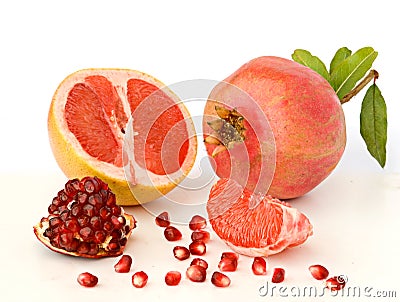 Pomegranate and grapefruit Stock Photo