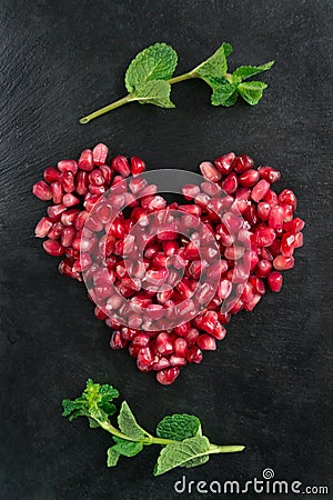 Pomegranate heart Stock Photo