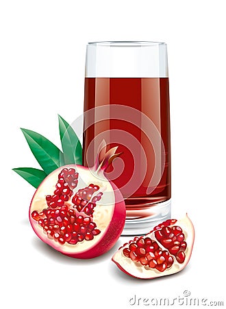 Pomegranate juice illustration Vector Illustration