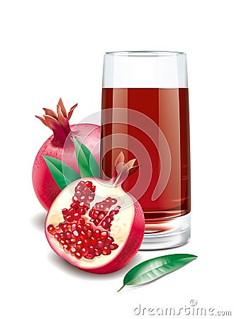 Pomegranate juice illustration Vector Illustration