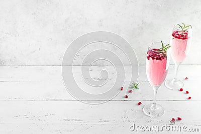 Pomegranate Mimosa Cocktail Stock Photo
