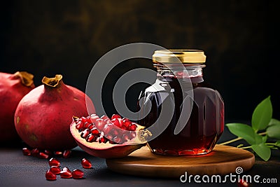 Pomegranate Molasses, mediterranean food life style Authentic living Stock Photo