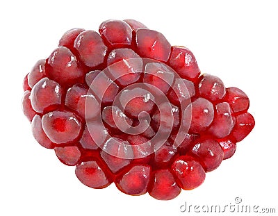 Pomegranate seeds fruit inside part, isolated on white background with clipping path. Full depth of field Stock Photo