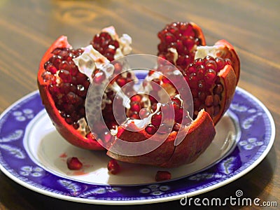 Pomegranate Split Open Stock Photo