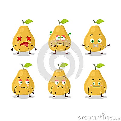 Pomelo cartoon in character with nope expression Vector Illustration