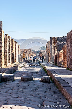 Pompeii archaeological site, Italy. Editorial Stock Photo