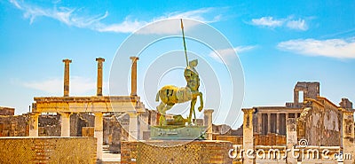 Pompeii city skyline, Italy Stock Photo