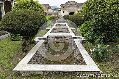 Pompeii Garden, Home, Italy, Travel Stock Photo