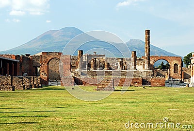 Pompeii and Mount Vesuvius Stock Photo