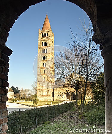 Pomposa Abbey in Ferrara Stock Photo