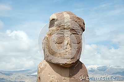 Ponce Stela Monument - Tiwanaku - Bolivia Stock Photo