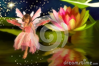 Pond Fairy Stock Photo