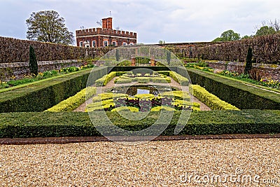 Pond gardens and Banqueting House - Hampton Court Palace Stock Photo
