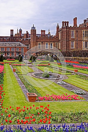 Pond gardens at Hampton Court Palace Stock Photo