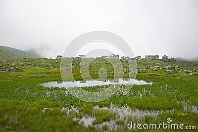 Pond and house views from Koçdüzü Plateau Stock Photo