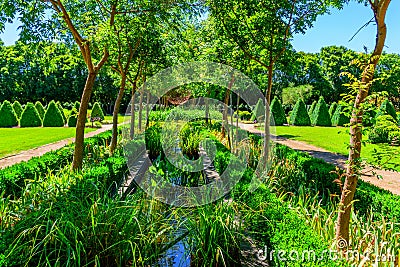 Pond trees and beauty of Alowyn gardens Editorial Stock Photo