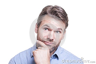 Pondering man Stock Photo