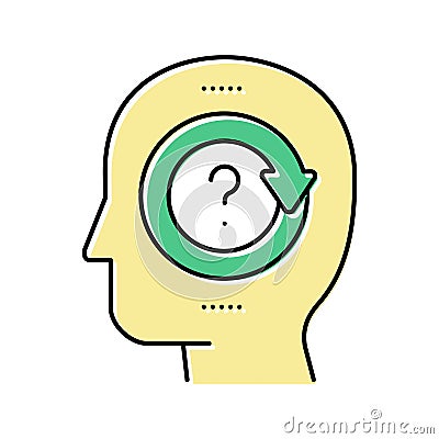 pondering question color icon vector illustration Vector Illustration