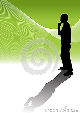 Pondering Young Man Vector Illustration