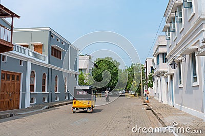 Auto rickshaw on the street in Pondicherry, India Stock Photo