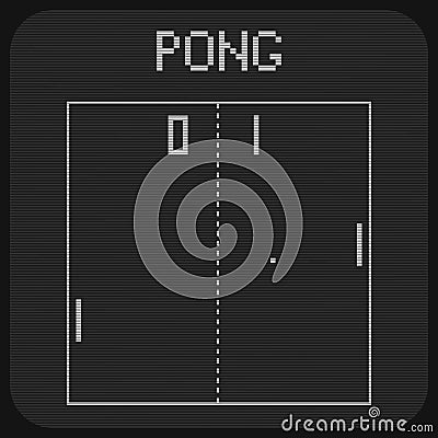 Pong white screen Vector Illustration