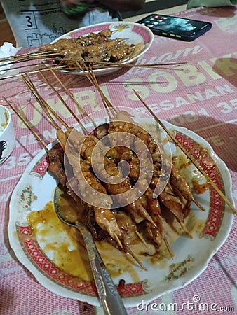 Ponorogo satay menu which is very delicious sweet savory and very addictive Stock Photo