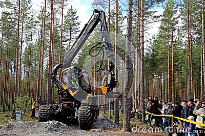 Ponsse Scorpion King Forest Harvester Presented to Viewers Editorial Stock Photo