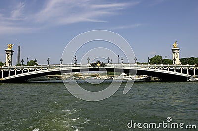 Pont alexandre III bridge over the river seine paris france Stock Photo