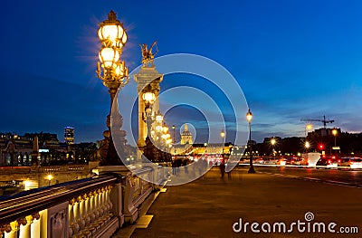 Pont Alexandre III in Paris at twilight, France Stock Photo