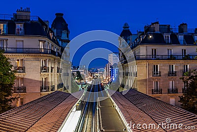 Pont Bir Hakeim paris city France Stock Photo