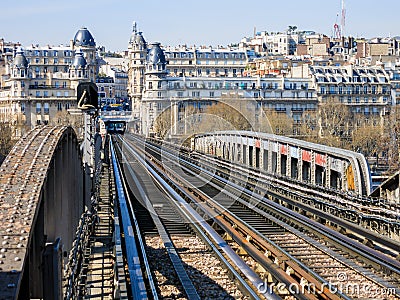 Pont de Bir-Hakeim, Paris Stock Photo