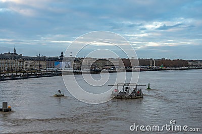 Pont de Pierre in Bordeaux, France. Editorial Stock Photo