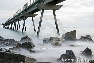 Pont del Petroli, Badalona, Spain Stock Photo