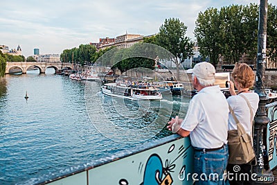 Pont des Arts bridge in Paris Editorial Stock Photo