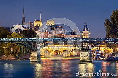 Pont des Arts, Pont Neuf, Ile de la Cite, Paris Stock Photo
